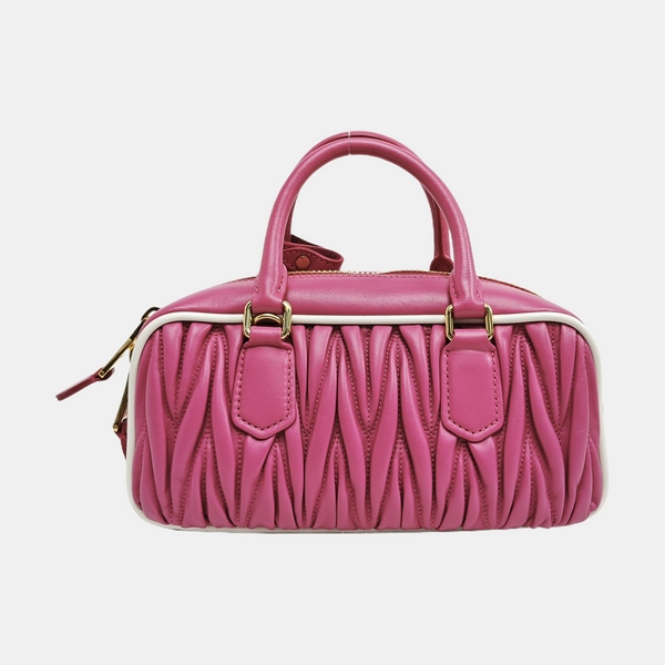Arcadie Matelassé Small Quilted Lambskin Pink