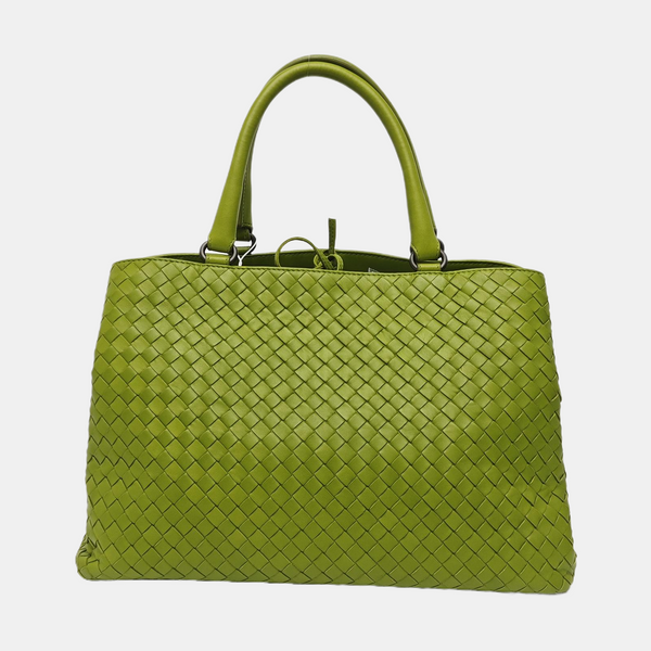 Lambskin Top Handle Bag Green