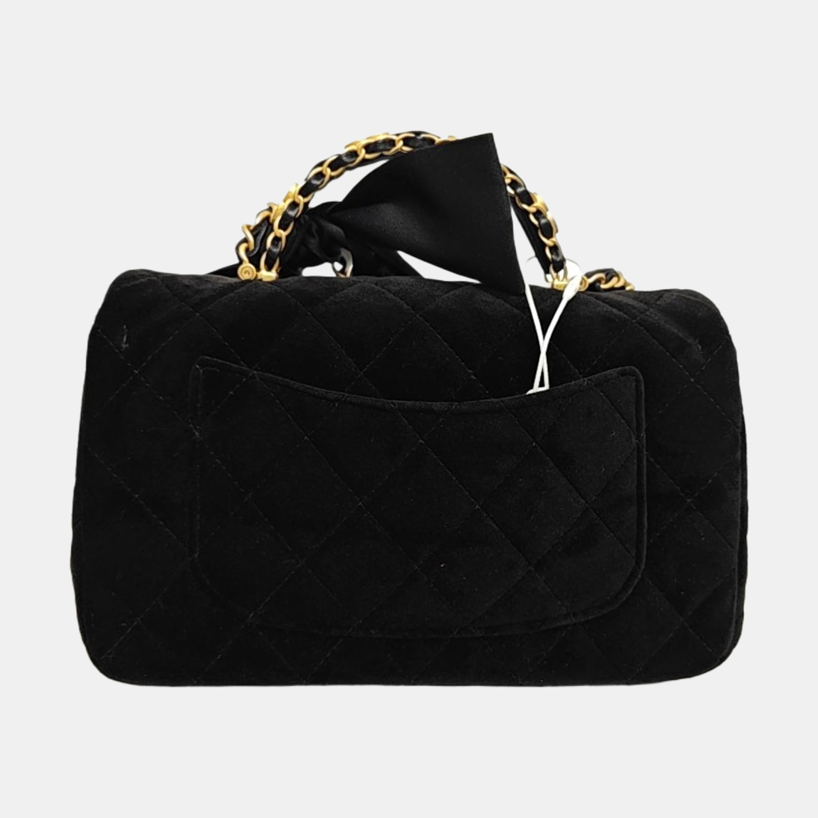 CLASSIC FLAP Mini Quilted Velvet Black