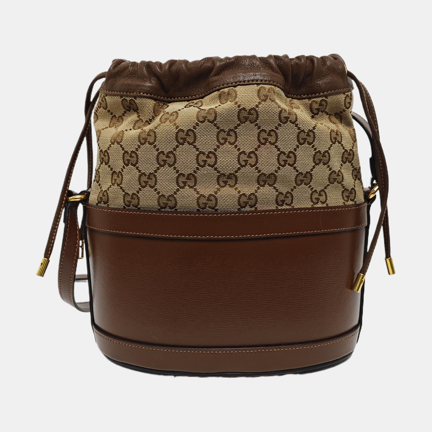 Authenticated pre-owned  Horsebit 1955 Small Monogram Calfskin Brown - Bucket Bag at Looply