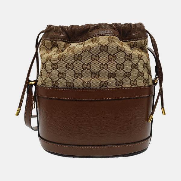 Authenticated pre-owned  Horsebit 1955 Small Monogram Calfskin Brown - Bucket Bag at Looply