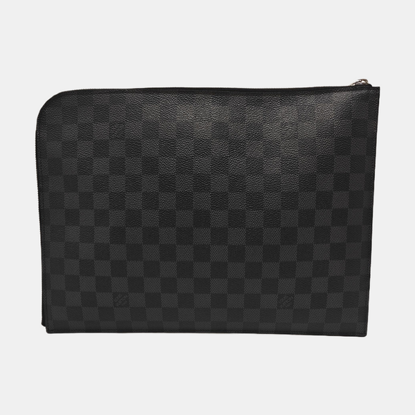 Damier Graphite Coated Canvas Clutch Gray