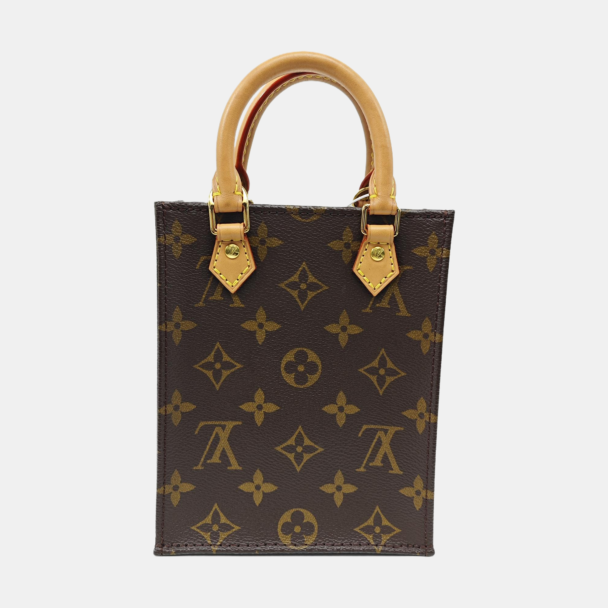 SAC PLAT Mini Monogram Coated Canvas Brown