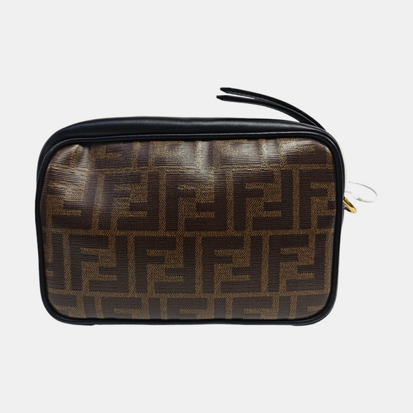 Coated Canvas Shoulder Bag Mini Brown