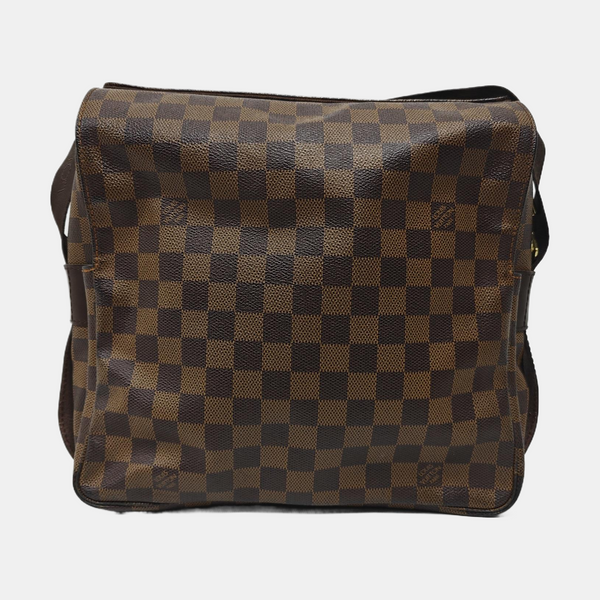 NAVIGLIO Damier Ebene Coated Canvas Brown