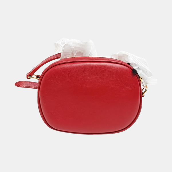 C CHARM Small Quilted Calfskin Red