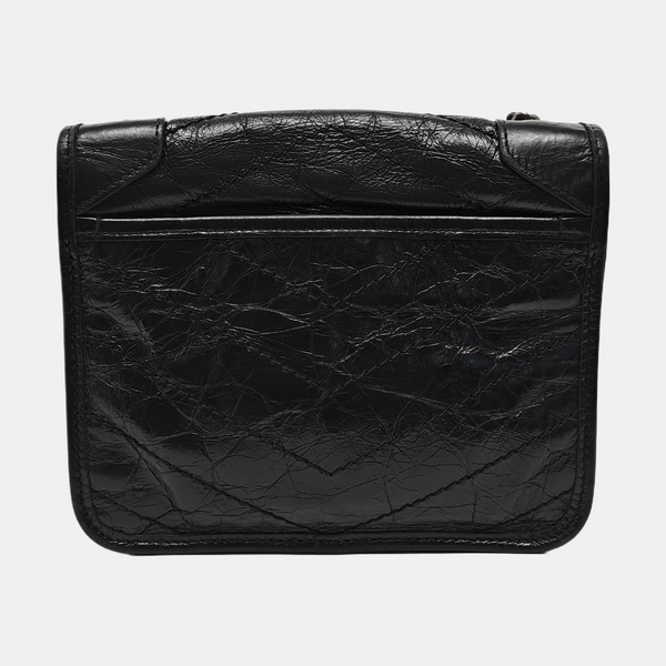 NIKI Mini Chevron Calfskin Black