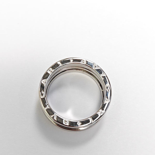 B.ZERO1 18k White Gold Silver Ring EU 62