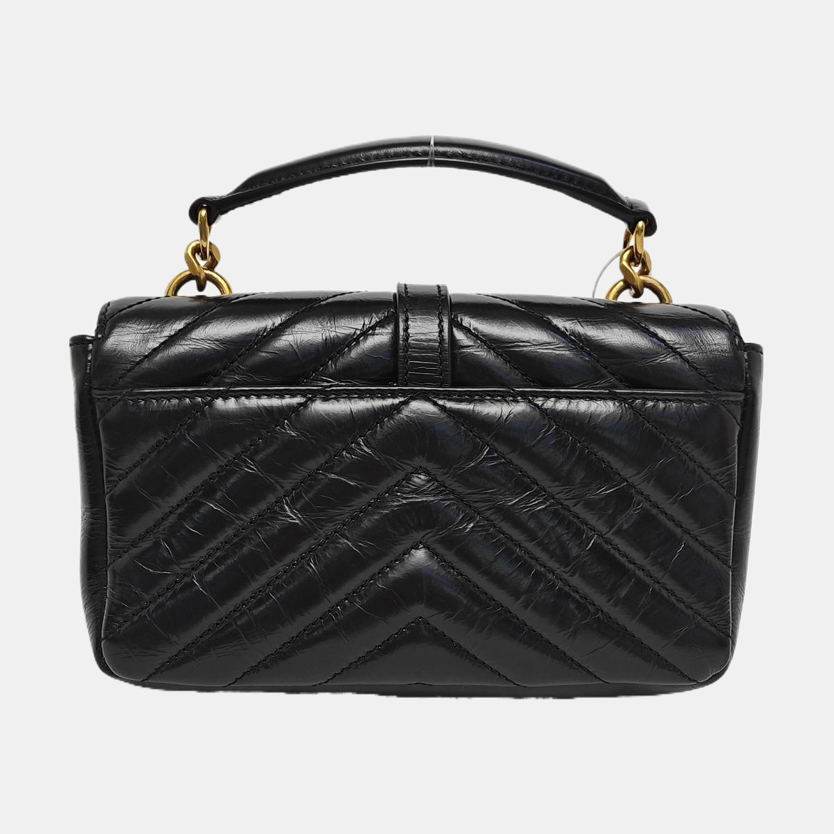 ENVELOPE Small Chevron Calfskin Black