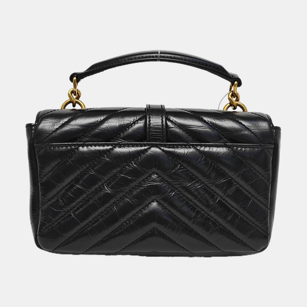 ENVELOPE Small Chevron Calfskin Black