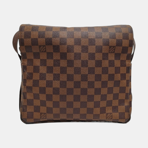 NAVIGLIO Damier Ebene Coated Canvas Brown
