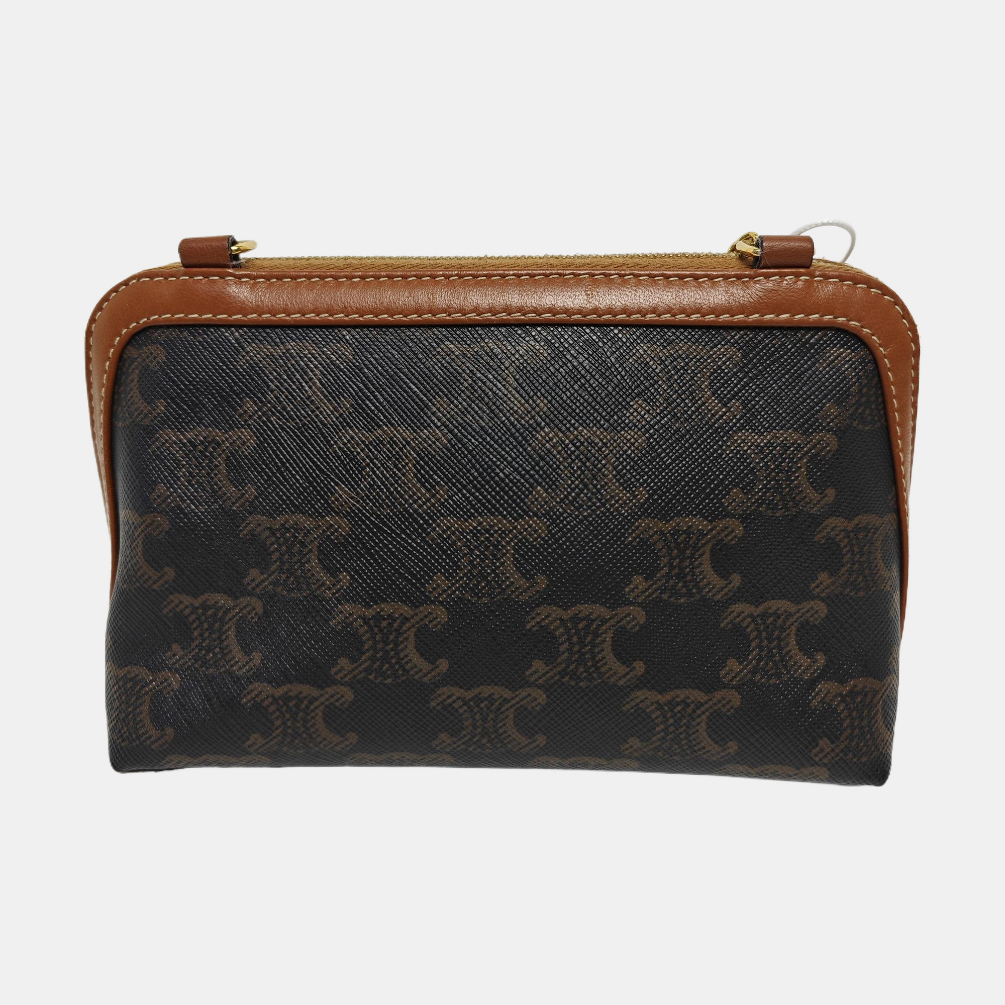 Authenticated pre-owned  TRIOMPHE CANVAS Mini Coated Canvas Brown - Shoulder Bag at Looply