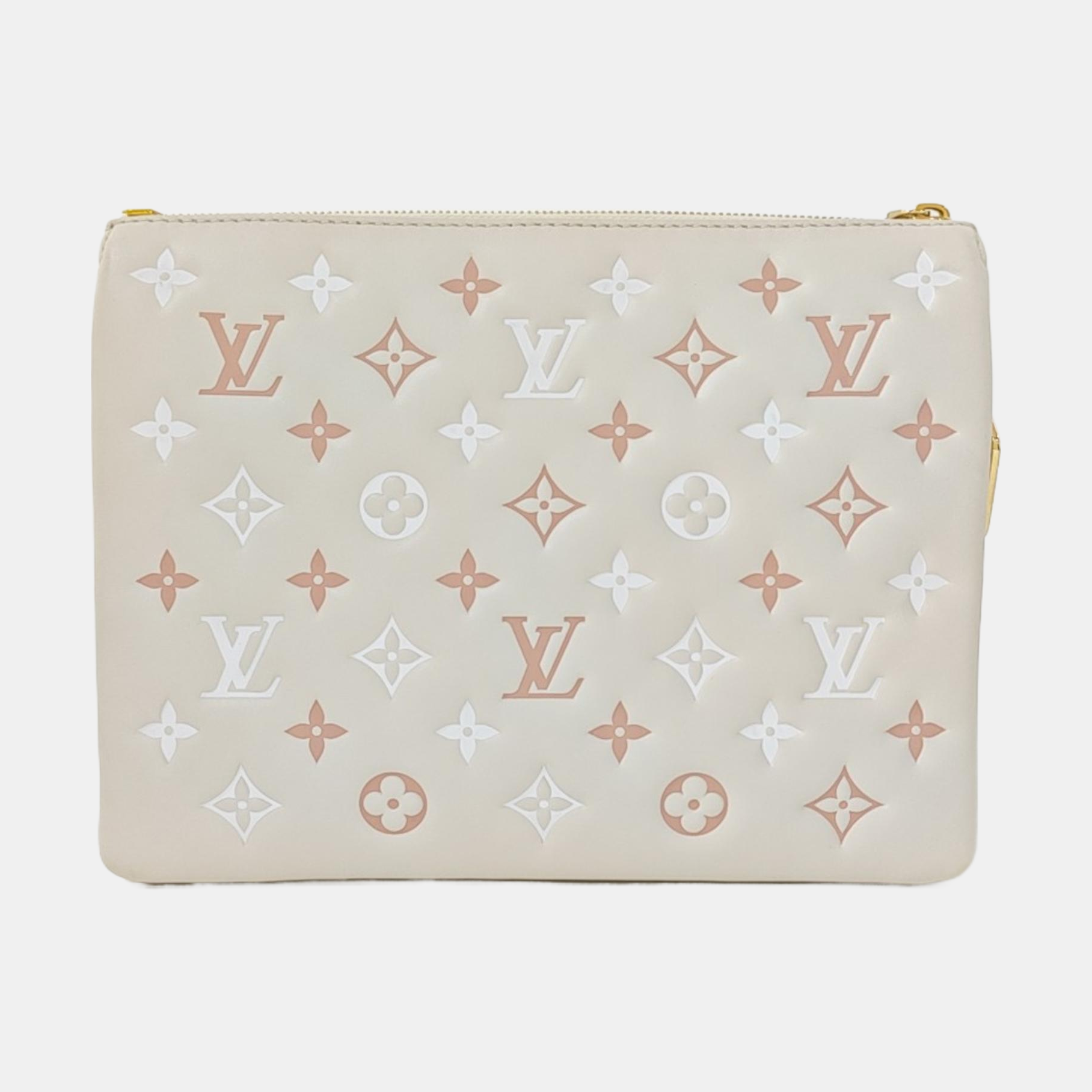 COUSSIN PM Monogram Lambskin White