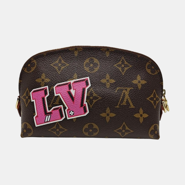 COSMETIC PM Monogram Coated Canvas Brown