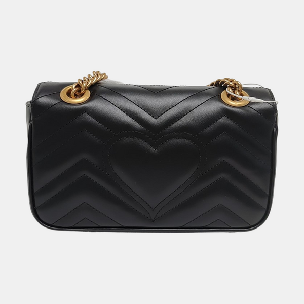 GG Marmont Small Quilted Calfskin Black