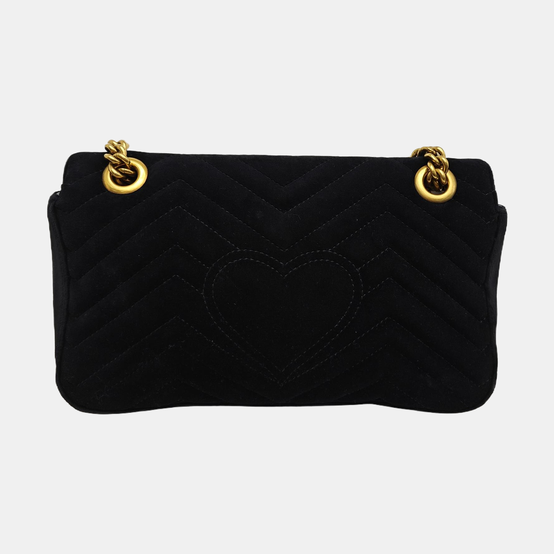 GG Marmont Medium Quilted Velvet Black