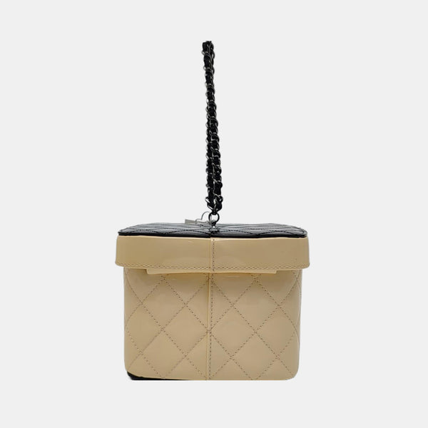 Quilted Patent Leather Beige
