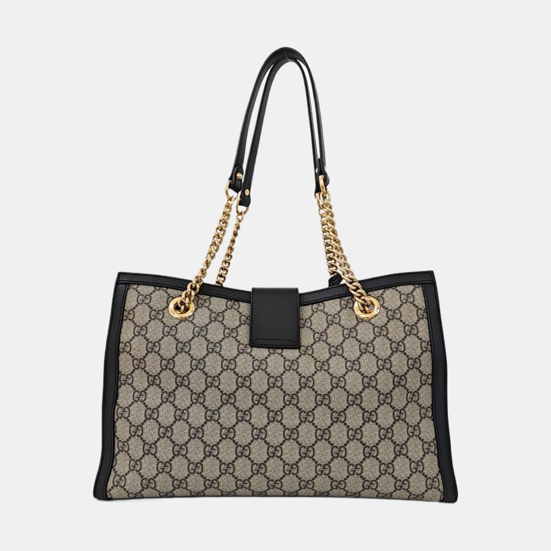 Padlock Medium Monogram Coated Canvas Beige