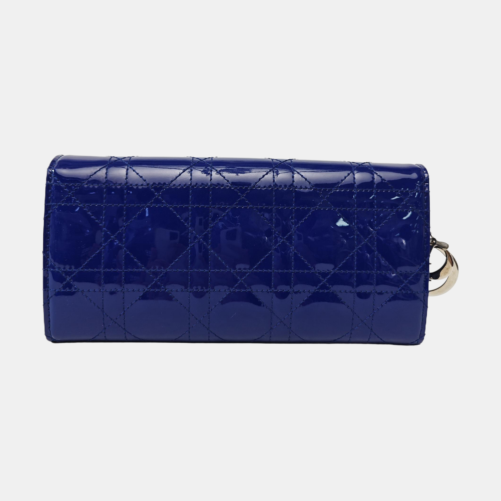 Lady Dior Small Cannage Patent Leather Blue