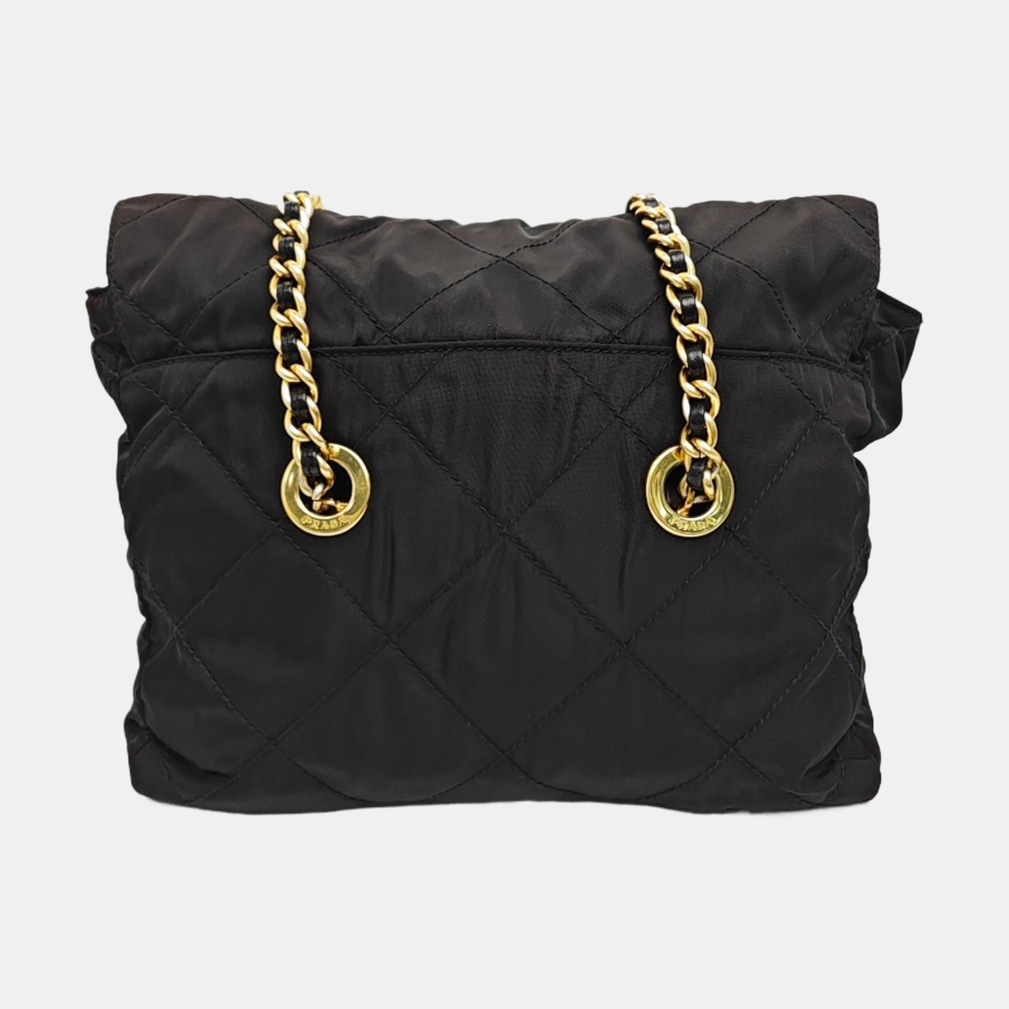 Nylon Quilted Nylon Black