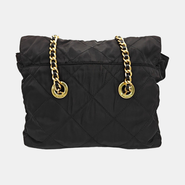 Nylon Quilted Nylon Black