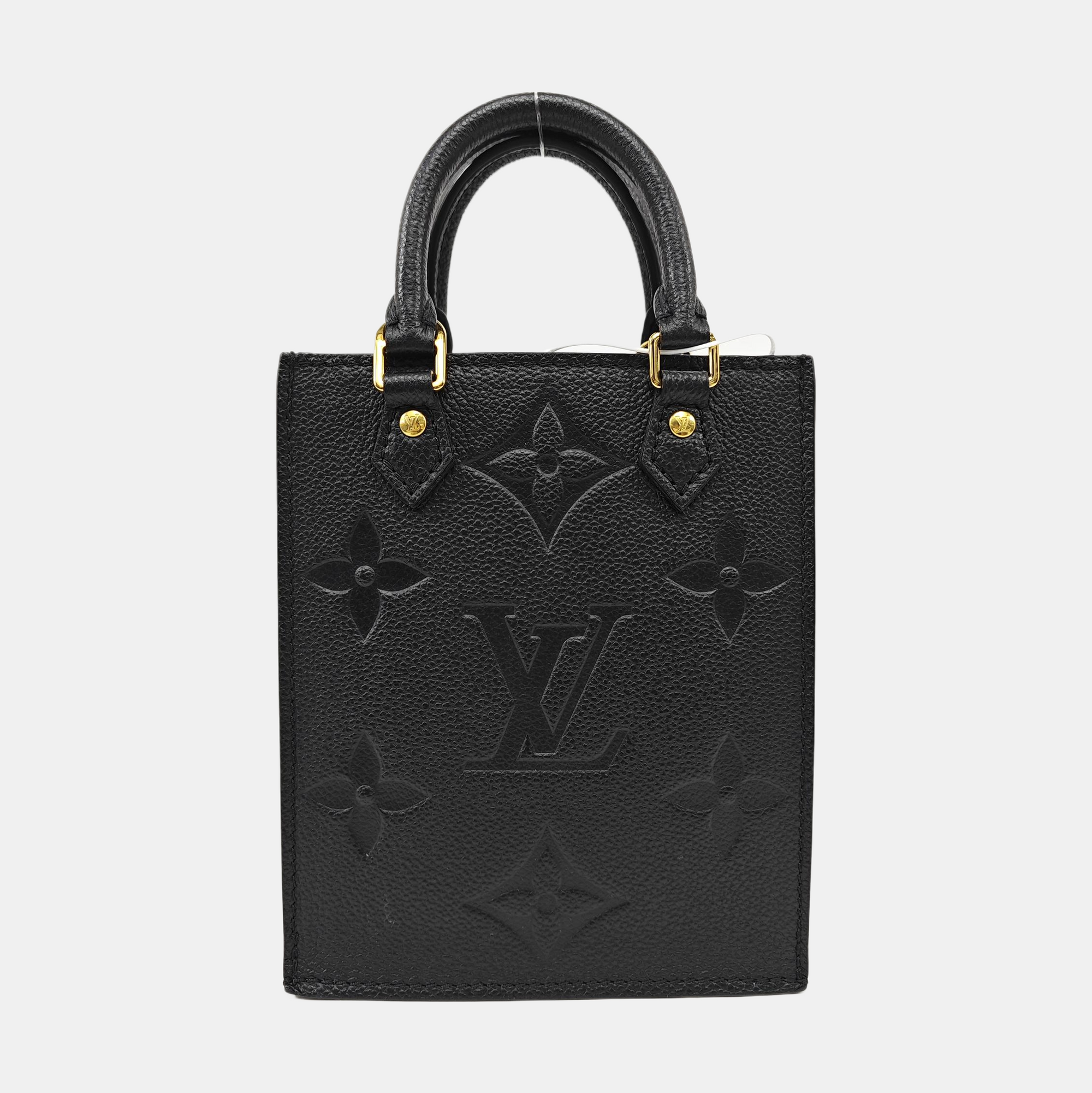 SAC PLAT Mini Calfskin Black