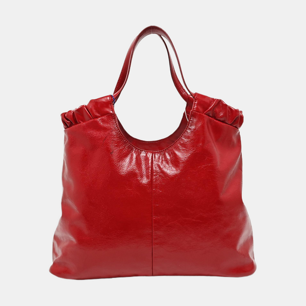 Quilted Patent Leather Tote Bag Red