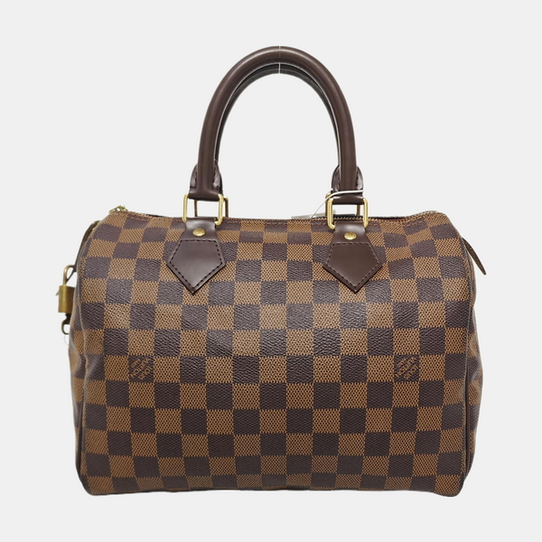 SPEEDY 25 Damier Ebene Coated Canvas Brown