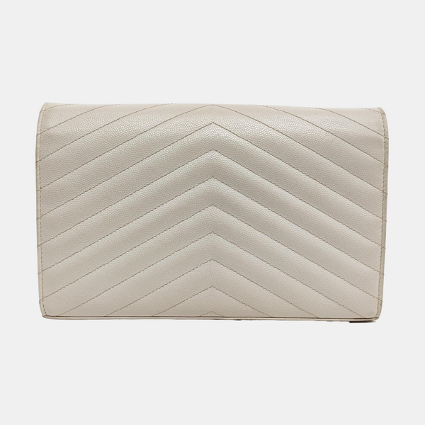 MONOGRAM Medium Chevron Calfskin White