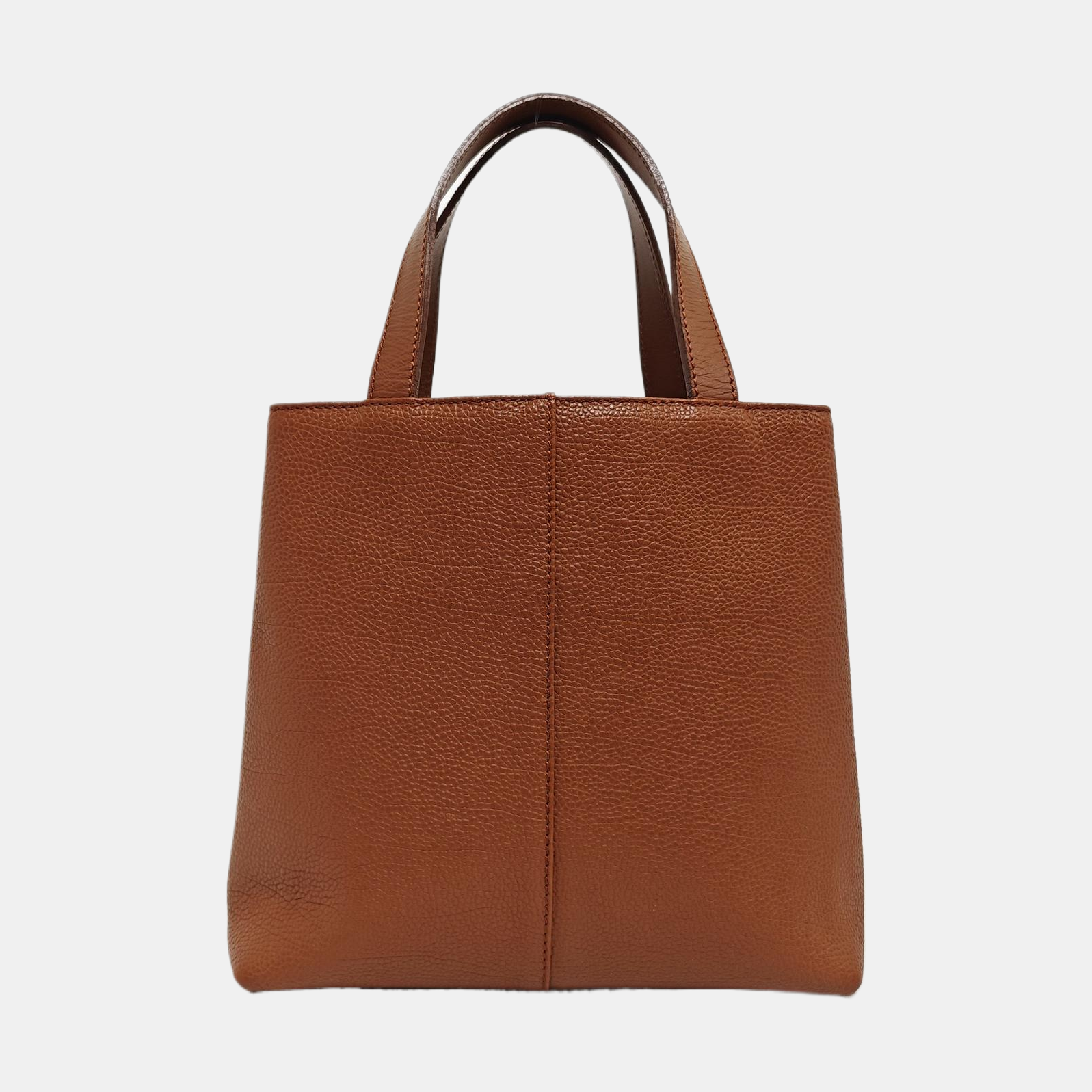 Calfskin Top Handle Bag Brown