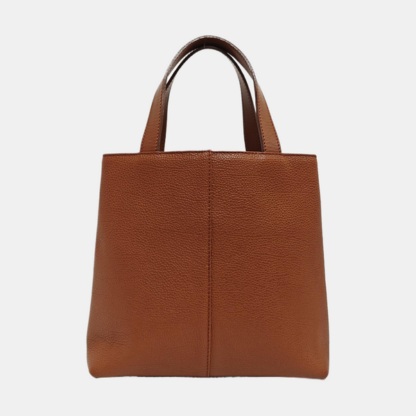 Calfskin Top Handle Bag Brown
