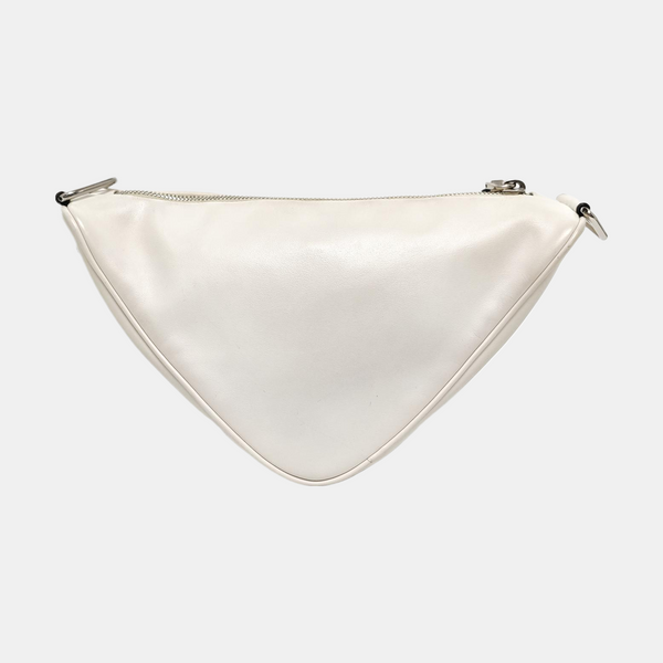Authenticated pre-owned  Triangle Calfskin White - Crossbody Bag at Looply