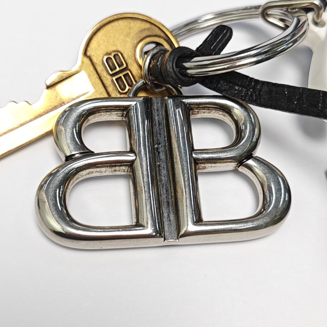 Leather Bag Charm Black