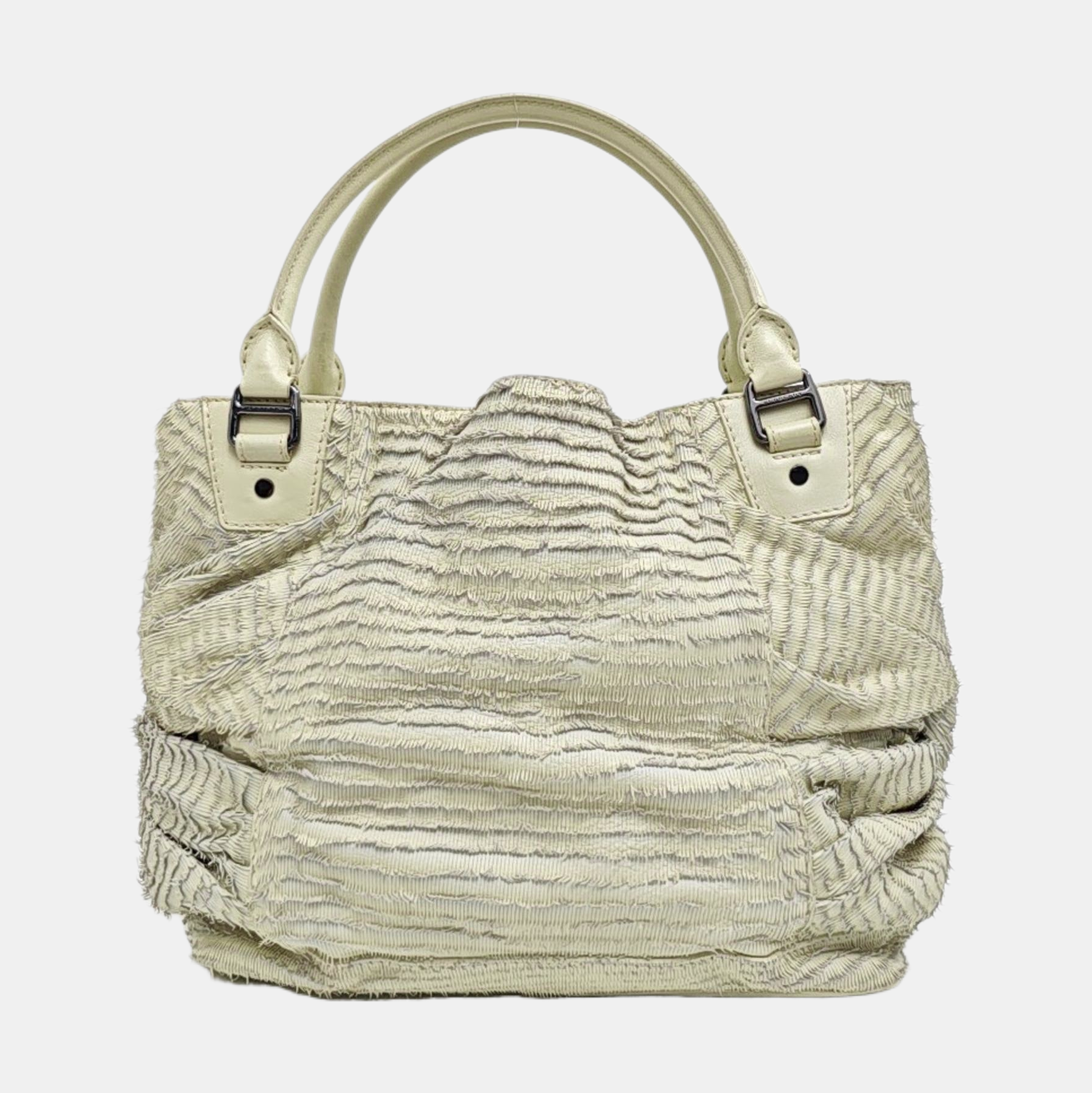 Calfskin Top Handle Bag Beige