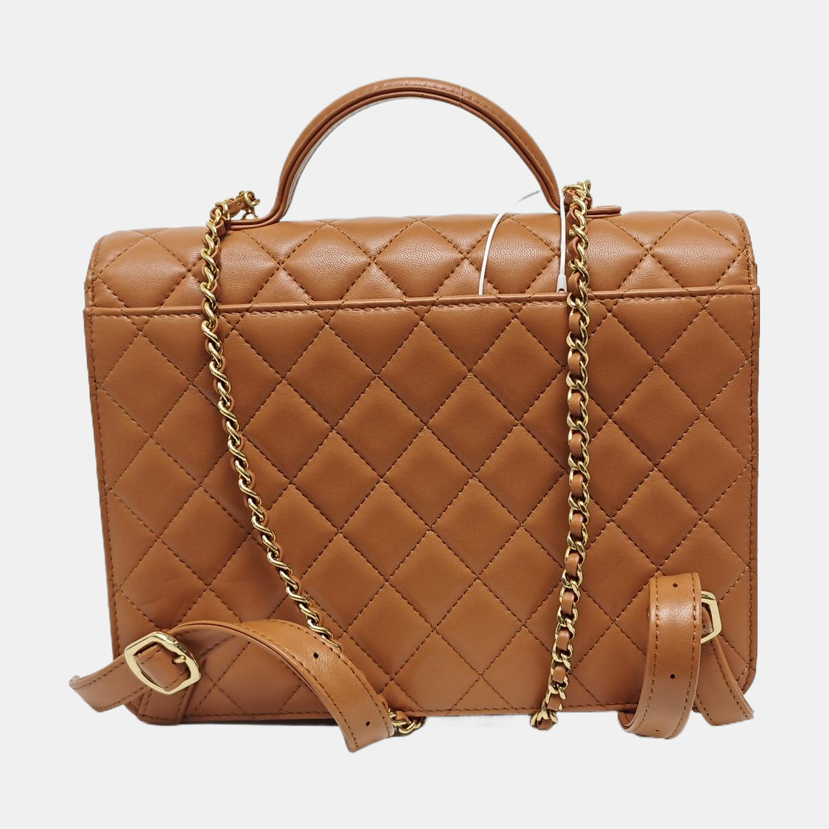Quilted Lambskin Backpack Brown