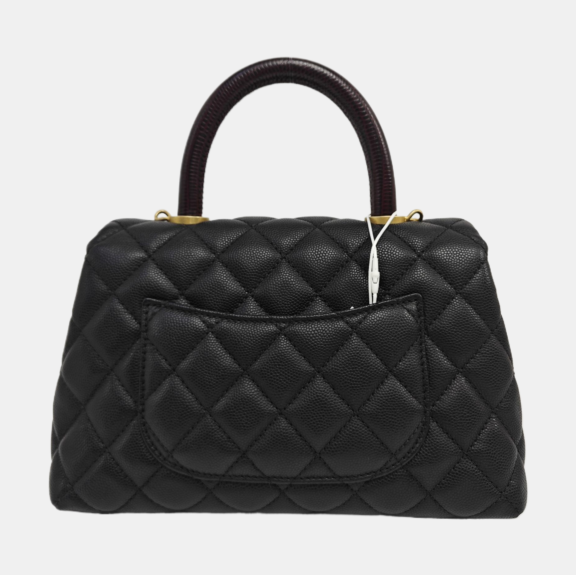 COCO HANDLE Small Quilted Grained Calfskin Black