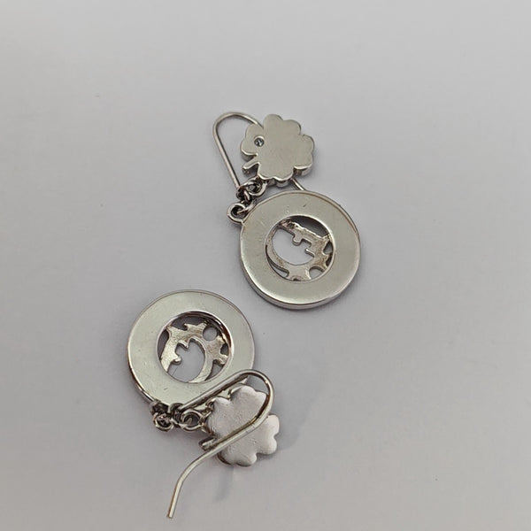 Dior Oblique Metal Silver Stud Earrings