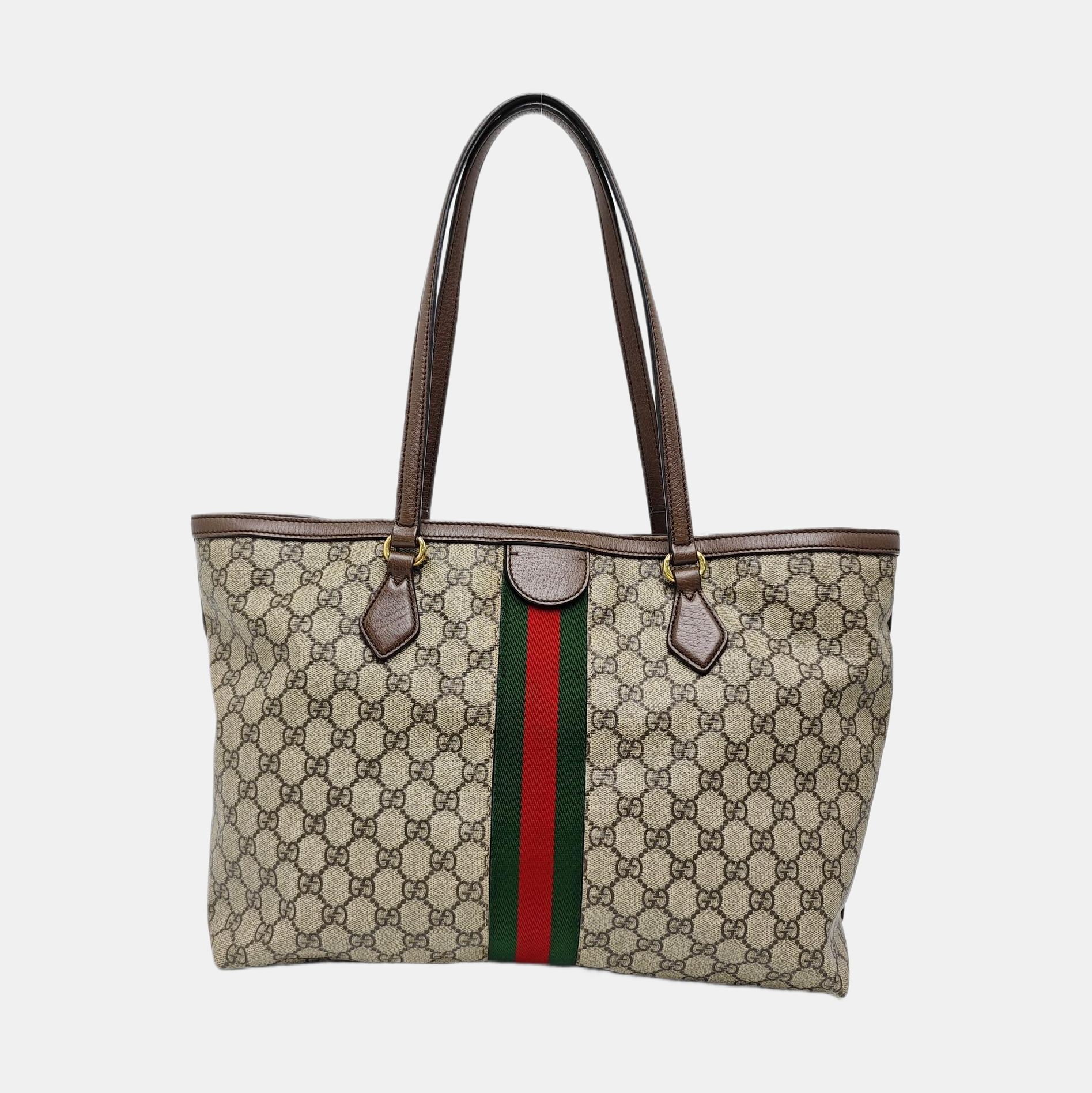 Ophidia Medium Monogram Coated Canvas Beige