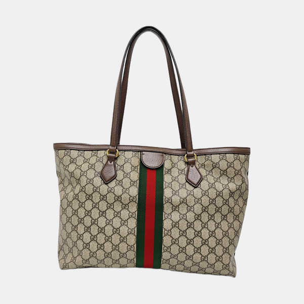 Ophidia Medium Monogram Coated Canvas Beige