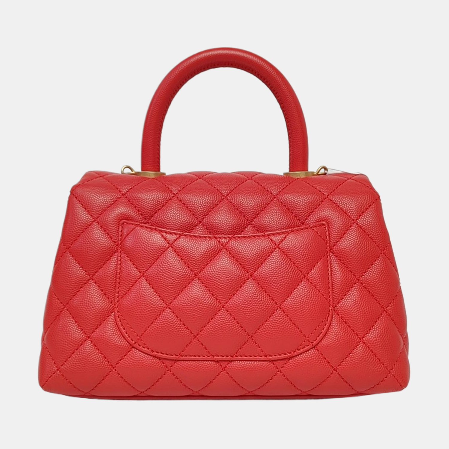 Authenticated pre-owned  COCO HANDLE Small Quilted Grained Calfskin Red - Shoulder Bag at Looply