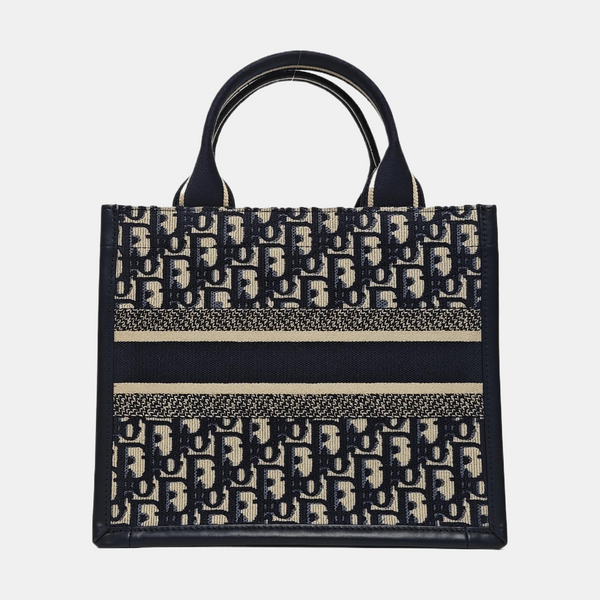 Book Tote Small Oblique Canvas Blue