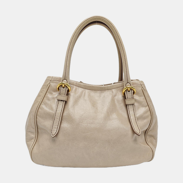 Calfskin Shoulder Bag Beige
