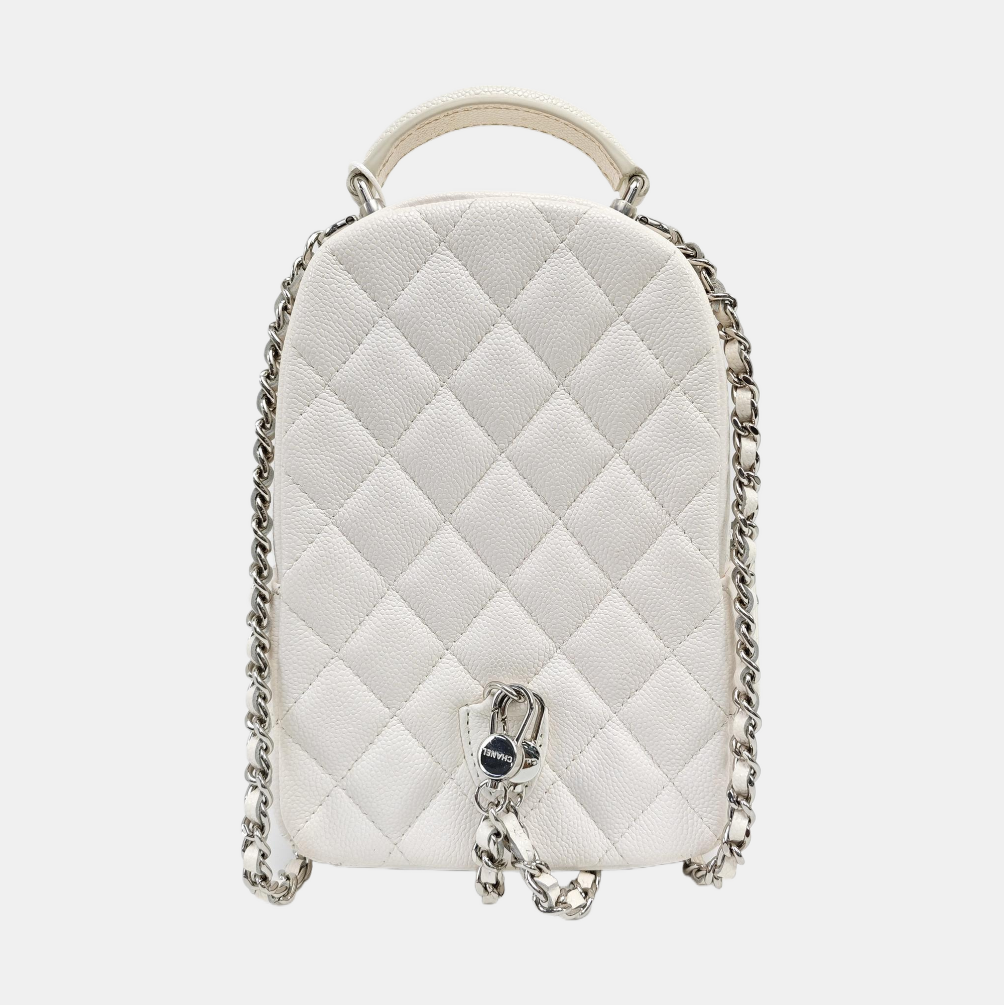 DUMA Mini Quilted Grained Calfskin White