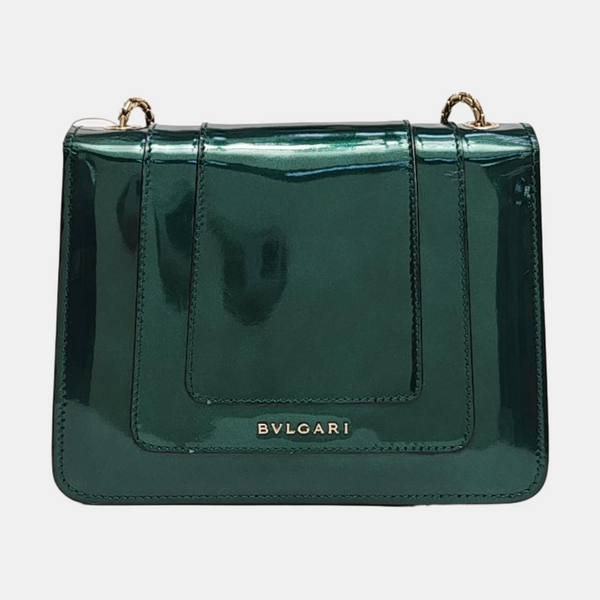 SERPENTI FOREVER Small Quilted Patent Leather Green