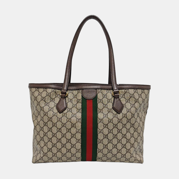 Authenticated pre-owned  Ophidia Medium Monogram Coated Canvas Beige - Tote Bag at Looply