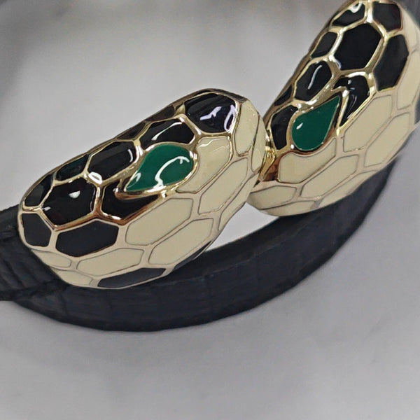 SERPENTI Brass Black Bangle