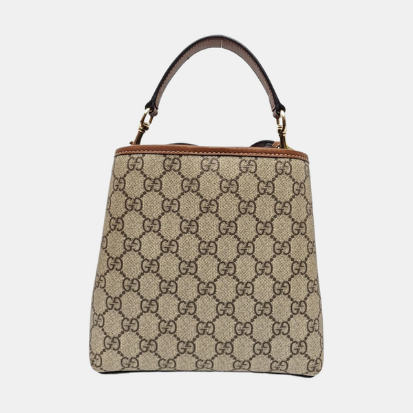 GG Emblem Monogram Coated Canvas Beige