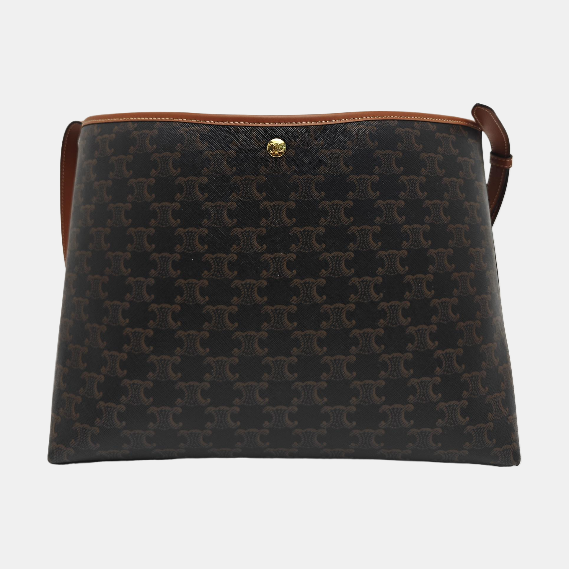 Coated Canvas Shoulder Bag Brown