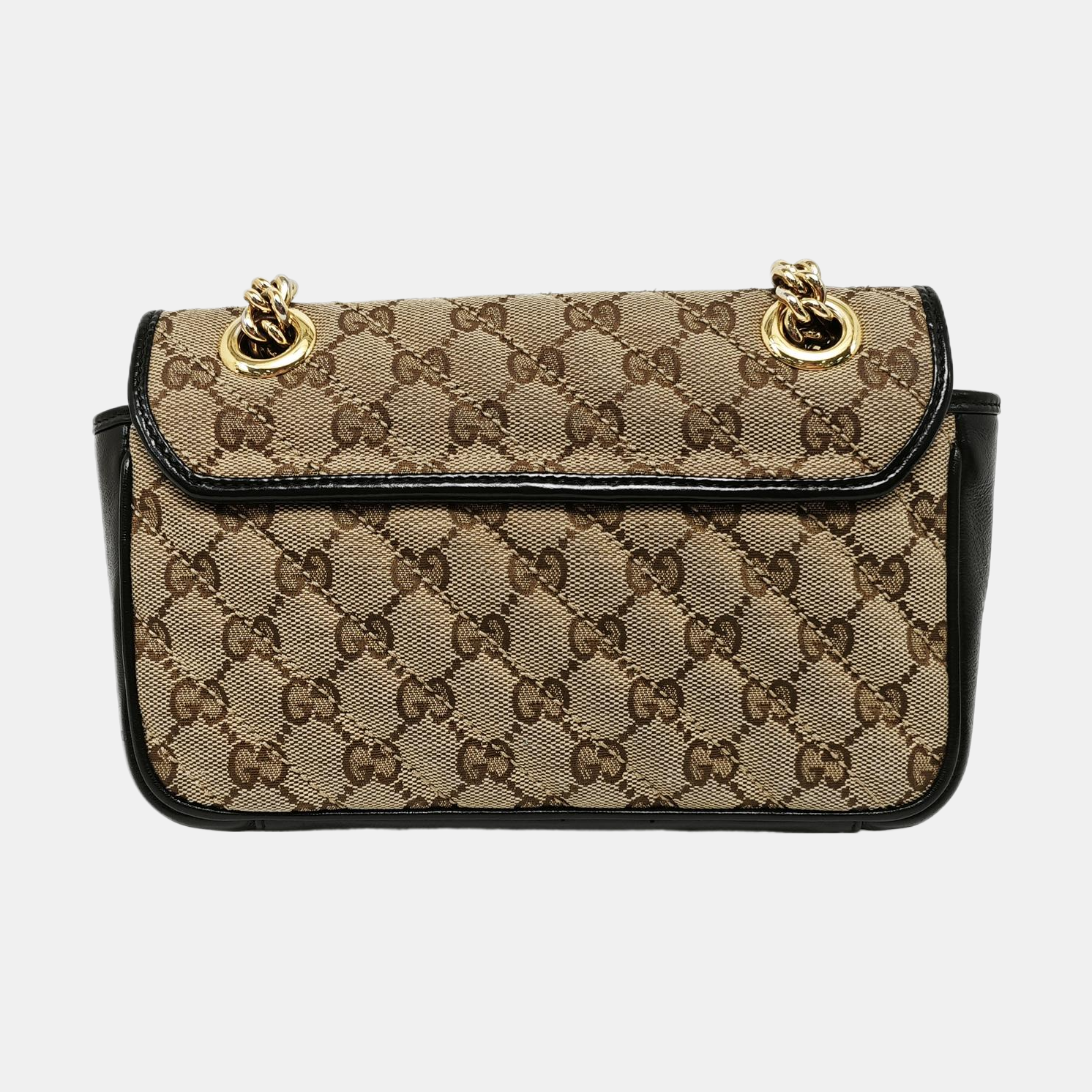 GG Marmont Small Quilted Canvas Brown