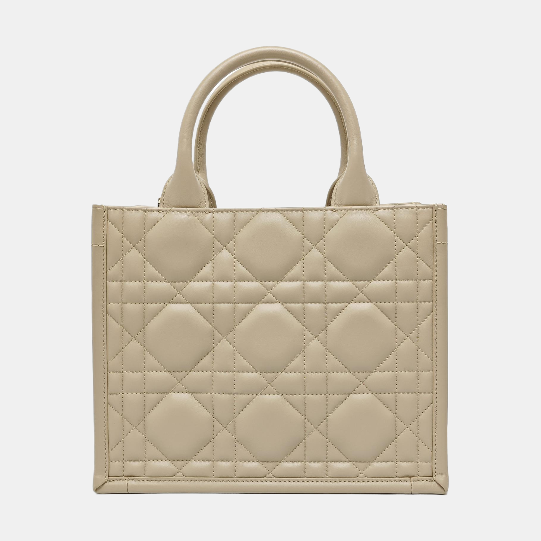 Book Tote Small Quilted Calfskin Beige